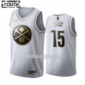 Denver Nuggets Nikola Jokic 15 Nike 2019-2020 Valkoinen Golden Edition Pelipaidat Swingman - Lasten